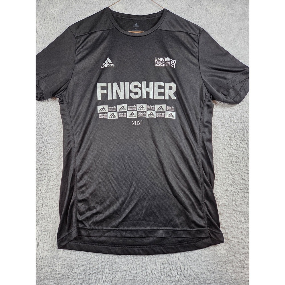Adidas Shirt M Black Womens Berlin Marathon 2021 Finisher AEROREADY Short Sleeve